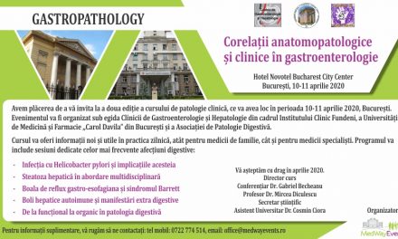 Curs de patologie clinică “Corelații anatomopatologice și clinice în gastroenterologie”: 10-11 aprilie, București