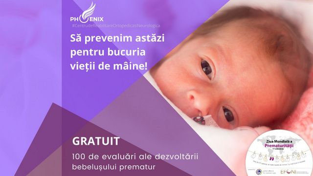 Campanie de Ziua Prematurității: CRON-Phoenix oferă gratuit 100 de evaluări pentru bebelușii prematuri